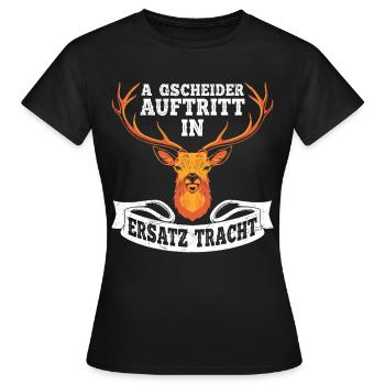 Volksfest A Gscheider Auftritt à Ersatz Tracht - T-shirt Femme - noir - Devant - AI Model Female 172 dark (172cm)