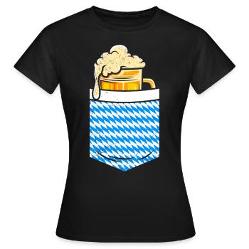 Bayerischer Bierkrug Bierfan Bayern Boarisch - Frauen T-Shirt - Schwarz - Vorne - AI Model Female 172 dark (172cm)