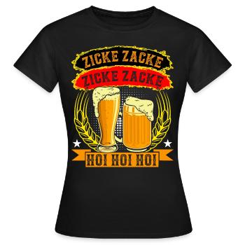 Zacke Zacke Hoi Hoi Hoi - Frauen T-Shirt - Schwarz - Vorne - AI Model Female 172 dark (172cm)