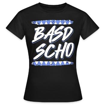 Bayerisch Basd Scho Boarisch München - Frauen T-Shirt - Schwarz - Vorne - AI Model Female 172 dark (172cm)