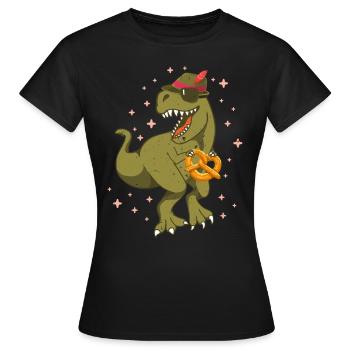 Bretzels Dinosaures Bavarois - T-shirt Femme - noir - Devant - AI Model Female 172 dark (172cm)