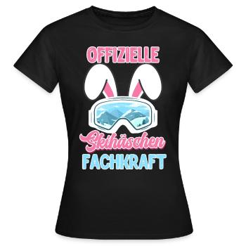 Spécialiste officiel du lapin de ski oreilles de lapin femme - T-shirt Femme - noir - Devant - AI Model Female 172 dark (172cm)
