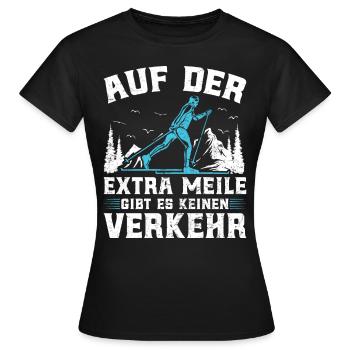 Ski Touring Auf der Extra Meile kein Verkehr - Frauen T-Shirt - Schwarz - Vorne - AI Model Female 172 dark (172cm)