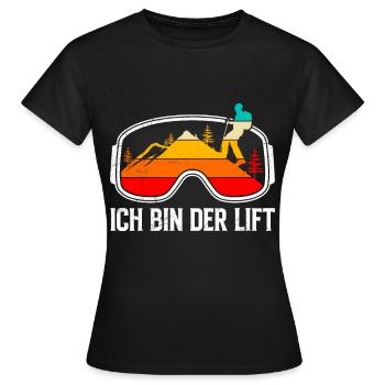 Skibergsteiger Ich bin der Lift Ski Touring - Frauen T-Shirt - Schwarz - Vorne - AI Model Female 172 dark (172cm)