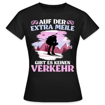 Skibergsteigen Auf der Extra Meile Kein Verkehr - Frauen T-Shirt - Schwarz - Vorne - AI Model Female 172 dark (172cm)