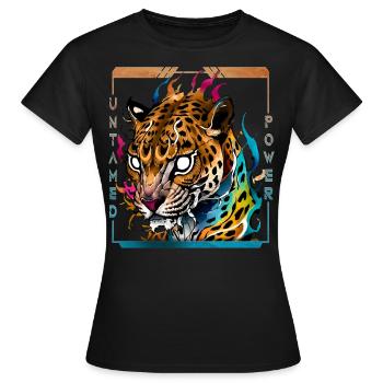 Jaguar Majesty: Un pouvoir indompté - T-shirt Femme - noir - Devant - AI Model Female 172 dark (172cm)