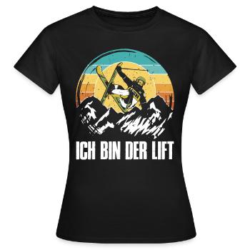 Skibergsteiger Ich bin der Lift Skitouring - Frauen T-Shirt - Schwarz - Vorne - AI Model Female 172 dark (172cm)