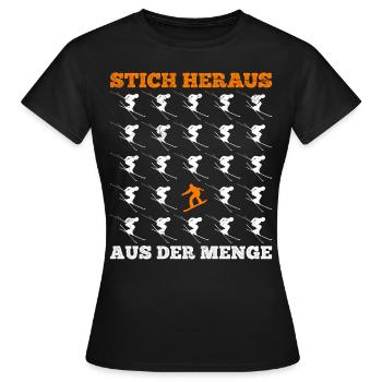 Snowboard Shirt Stich Heraus aus der Menge - Frauen T-Shirt - Schwarz - Vorne - AI Model Female 172 dark (172cm)