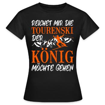 Ski Touring Reichet mir die Tourenski - Frauen T-Shirt - Schwarz - Vorne - AI Model Female 172 dark (172cm)