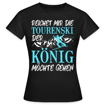 Ski Touring Reichet mir die Tourenski - Frauen T-Shirt - Schwarz - Vorne - AI Model Female 172 dark (172cm)