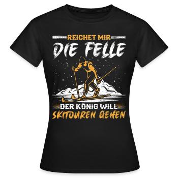 Ski Touring Reichet mir die Felle Skibergsteigen - Frauen T-Shirt - Schwarz - Vorne - AI Model Female 172 dark (172cm)