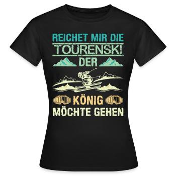 Ski Touring Reichet mir die Tourenski - Frauen T-Shirt - Schwarz - Vorne - AI Model Female 172 dark (172cm)