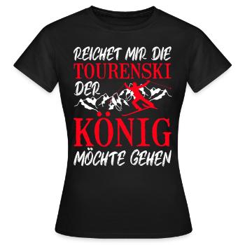 Ski Touring Reichet mir die Tourenski - Frauen T-Shirt - Schwarz - Vorne - AI Model Female 172 dark (172cm)