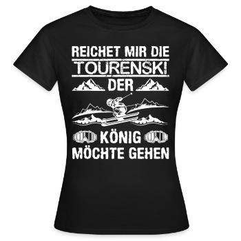 Ski Touring Reichet mir die Tourenski - Frauen T-Shirt - Schwarz - Vorne - AI Model Female 172 dark (172cm)