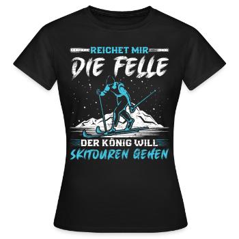 Ski Touring Reichet mir die Felle Skibergsteigen - Frauen T-Shirt - Schwarz - Vorne - AI Model Female 172 dark (172cm)