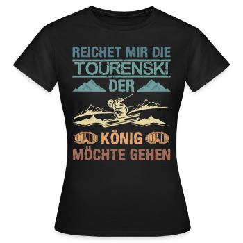 Ski Touring Reichet mir die Tourenski - Frauen T-Shirt - Schwarz - Vorne - AI Model Female 172 dark (172cm)