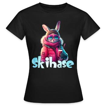 Skihase Apres Party Skihaserl Skihasen Frauen - Frauen T-Shirt - Schwarz - Vorne - AI Model Female 172 dark (172cm)