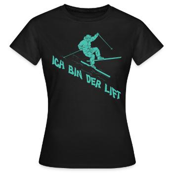 Skibergsteiger Ich bin der Lift Skitouring - Frauen T-Shirt - Schwarz - Vorne - AI Model Female 172 dark (172cm)