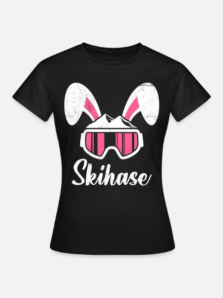 Skihase Apres Party Skifahren Frauen Ski Hasen - Frauen T-Shirt - Schwarz