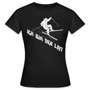 Skibergsteiger Ich bin der Lift Skitouring - Frauen T-Shirt - Schwarz - Vorne - AI Model Female 172 dark (172cm)