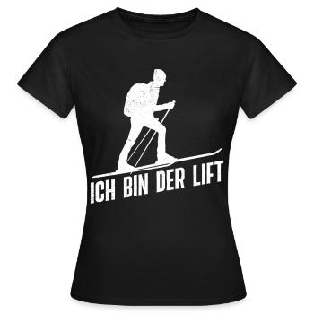 Skibergsteiger Ich bin der Lift Ski Touring - Frauen T-Shirt - Schwarz - Vorne - AI Model Female 172 dark (172cm)