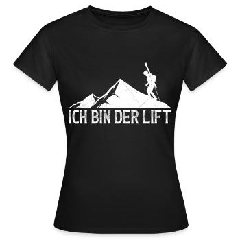Skibergsteiger Ich bin der Lift Ski Touring - Frauen T-Shirt - Schwarz - Vorne - AI Model Female 172 dark (172cm)