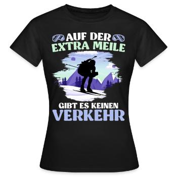 Skibergsteigen Auf der Extra Meile Kein Verkehr - Frauen T-Shirt - Schwarz - Vorne - AI Model Female 172 dark (172cm)
