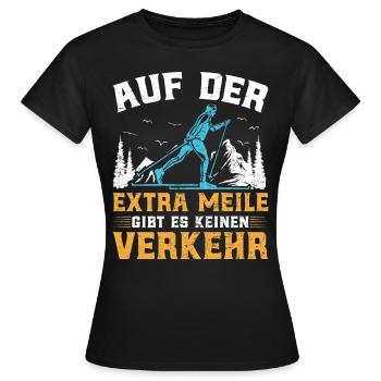 Ski Touring Auf der Extra Meile kein Verkehr - Frauen T-Shirt - Schwarz - Vorne - AI Model Female 172 dark (172cm)
