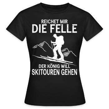 Ski Touring Der König will Skitouren Gehen - Frauen T-Shirt - Schwarz - Vorne - AI Model Female 172 dark (172cm)