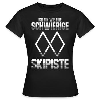 Skiurlaub Ich bin wie eine Schwierige Skipiste - Frauen T-Shirt - Schwarz - Vorne - AI Model Female 172 dark (172cm)