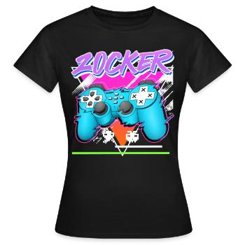 Videospiele Video Gaming ZOCKER Video Spieler - Frauen T-Shirt - Schwarz - Vorne - AI Model Female 172 dark (172cm)