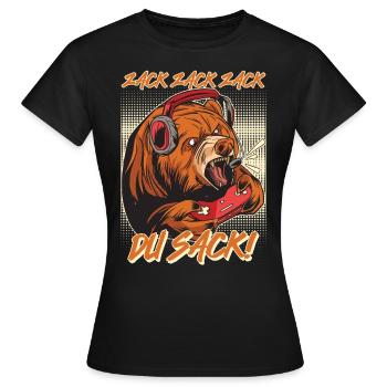 Videospieler Zack Zack Zack du Sack! Braunbär - Frauen T-Shirt - Schwarz - Vorne - AI Model Female 172 dark (172cm)