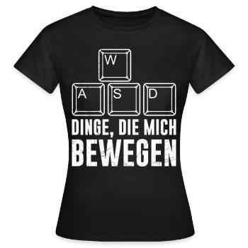 PC Video Gamer Dinge die Mich Bewegen Video Spiele - Frauen T-Shirt - Schwarz - Vorne - AI Model Female 172 dark (172cm)