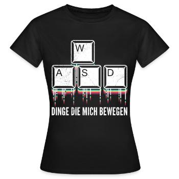 PC Video Gamer Dinge die Mich Bewegen Video Spiele - Frauen T-Shirt - Schwarz - Vorne - AI Model Female 172 dark (172cm)