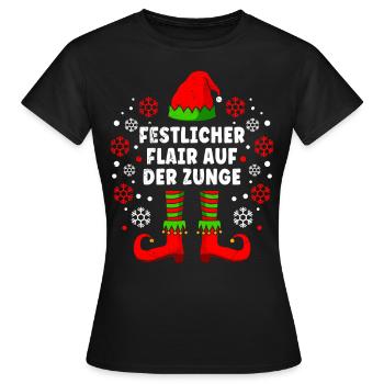 Glühwein Bude Festlicher Flair auf der Zunge - Frauen T-Shirt - Schwarz - Vorne - AI Model Female 172 dark (172cm)