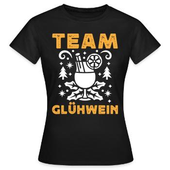 Glühwein Bude Team Glühwein Weihnachten - Frauen T-Shirt - Schwarz - Vorne - AI Model Female 172 dark (172cm)
