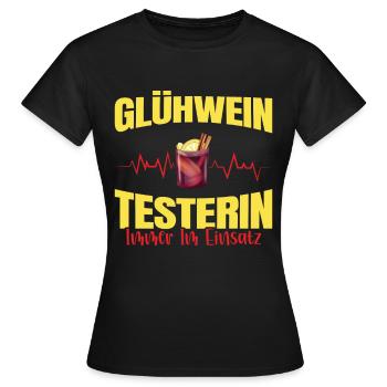 Glühwein Testerin Glühweinstand Weihnachten - Frauen T-Shirt - Schwarz - Vorne - AI Model Female 172 dark (172cm)