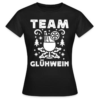 Glühwein Bude Team Glühwein Weihnachten - Frauen T-Shirt - Schwarz - Vorne - AI Model Female 172 dark (172cm)