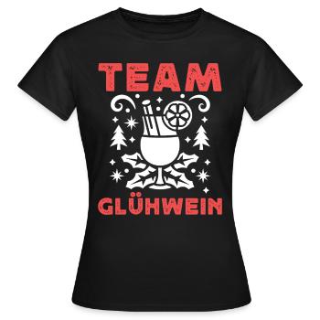Glühwein Bude Team Glühwein Weihnachten - Frauen T-Shirt - Schwarz - Vorne - AI Model Female 172 dark (172cm)