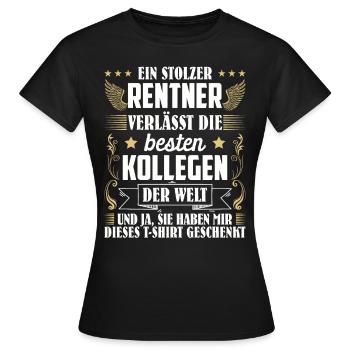 Rente Ein Stolzer Rentner verlässt Beste Kollegen - Frauen T-Shirt - Schwarz - Vorne - AI Model Female 172 dark (172cm)