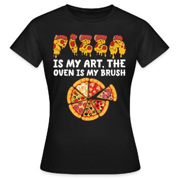 Pizza ist meine Kunst der Ofen ist mein Pinsel - Frauen T-Shirt - Schwarz - Vorne - AI Model Female 172 dark (172cm)