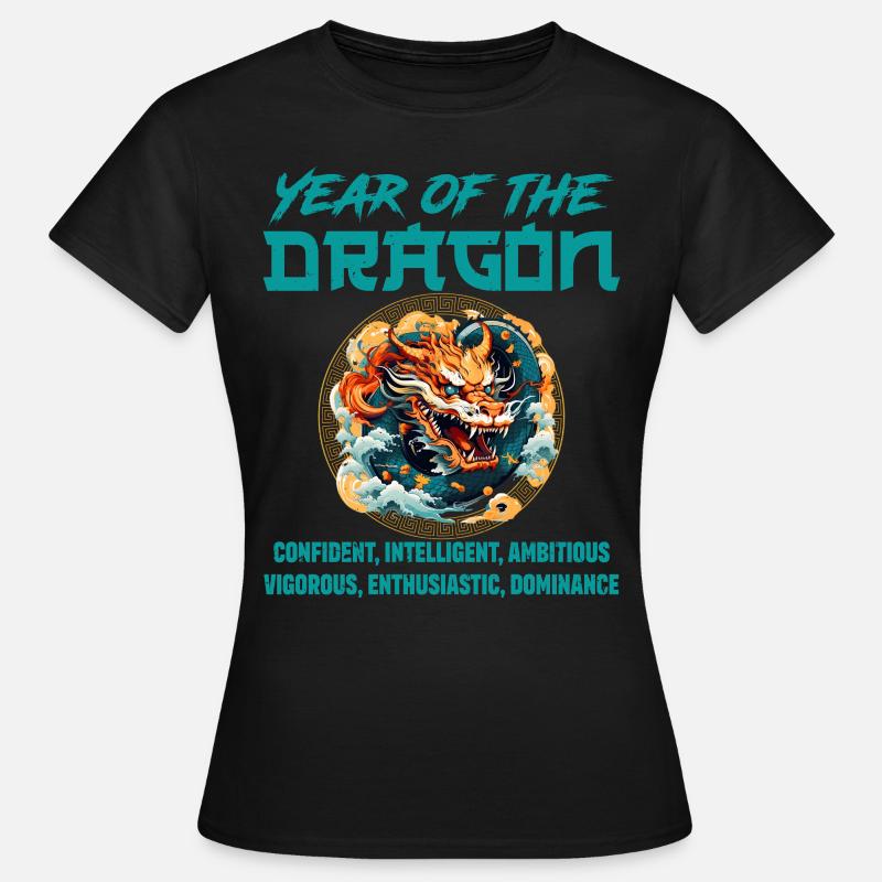 Kinesisk nytår år af Dragon Kina - Dame-T-shirt - sort