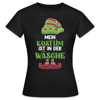 Faschingsparty Mein Kostüm ist in der Wäsche - Frauen T-Shirt - Schwarz - Vorne - AI Model Female 172 dark (172cm)