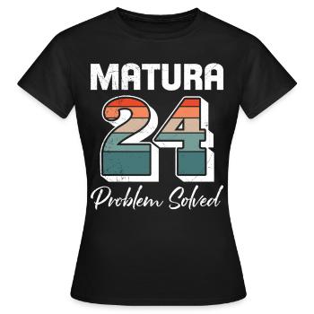 Matura 2024 PROBLÈME RÉSOLU Certificat de fin d’études - T-shirt Femme - noir - Devant - AI Model Female 172 dark (172cm)