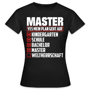 Liste des diplômes de maîtrise Mémoire de maîtrise terminé - T-shirt Femme - noir - Devant - AI Model Female 172 dark (172cm)