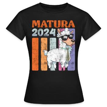 Matura 2024 high school graduate Lama high school graduates - Women's T-Shirt - black - Front - AI Model Female 172 dark (172cm)