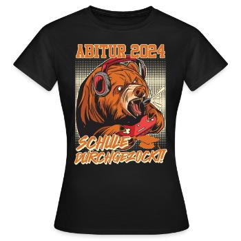 Abitur 2024 School Gambled Gamer ABI - T-shirt Femme - noir - Devant - AI Model Female 172 dark (172cm)