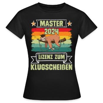 Master 2024 Licence à Clever Sloth - T-shirt Femme - noir - Devant - AI Model Female 172 dark (172cm)