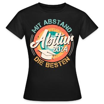 Abitur 2024 : de loin les MEILLEURS bacheliers - T-shirt Femme - noir - Devant - AI Model Female 172 dark (172cm)