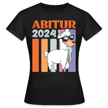 High School Diploma 2024 Llama High School Graduates Graduation - Women's T-Shirt - black - Front - AI Model Female 172 dark (172cm)
